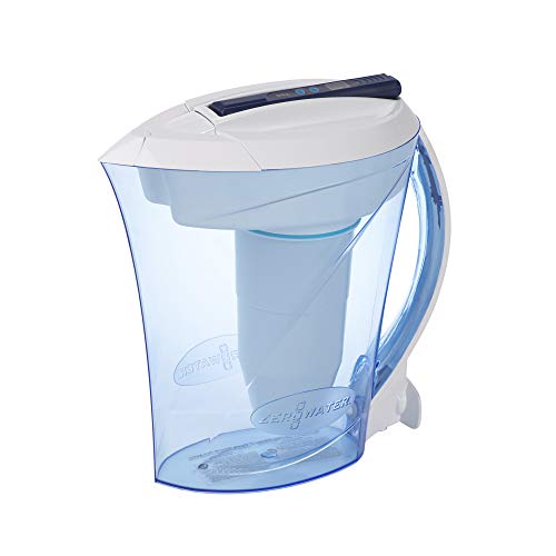 ZeroWater 2.4 L 5-Stage Water Filter Jug,NSF Certified to Reduce Lead, Other Heavy Metals and PFOA/PFOS, White and Blue