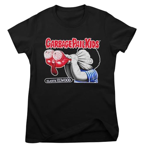 T-shirt femme Garbage Pail Kids Elastic Elwood noir XL idéal pour festival