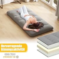 Giantex Japanische Futon Matratze 90x200 cm, Bodenmatratze 10cm Dicke, Tatami Matte Futonmatratze Faltbar & Tragbar, Klappmatratze Faltmatratze für Tatami, Rollmatratze mit Abnehmbarer Bezug – Ansicht 6