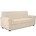 TIANSHU Funda Sofa 3 Plazas,2-Piezas Jacquard poliéster Funda de Sofá 3 Plazas elasticas Suaves Resistentes(3 Plazas,Marfil)