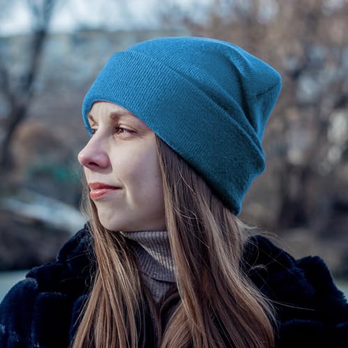 Image of ZOORON 1&2 Packs Beanie for Men Women Men's Beanie Hat Acrylic Knit Cuff Beanie Cap Slouchy Knit Skull Cap Warm Winter hat