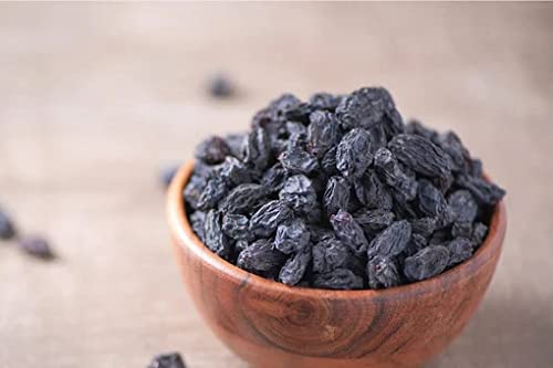 Image of NutriOrganics Dry Fruits Black Raisins With Seeds For More Benefits 1kg - Kala Manuka Kali Draksh - Ziplock Pouch (Pack of 3)