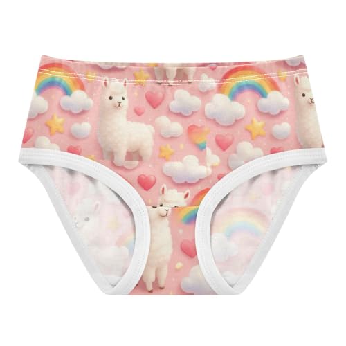 Joisal Girls Underwear Toddlers 2t Cotton Little Girl Panties Durable Kids Undies Briefs Cute Llamas Rainbow Cloud Pink