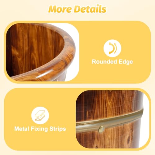 Spa de pies de madera sólido portátil redondo 40 cm miniatura 7