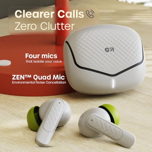 Image of GOBOULT Z40 V2.0 with 70H Playtime, Quad Mic ENC, 45ms Low Latency, 13mm Bass, Legacy Continues, IPX5, Bluetooth 5.4, TWS Truly Wireless in Ear Earbuds (Arctic Blue) (Onyx Grey)