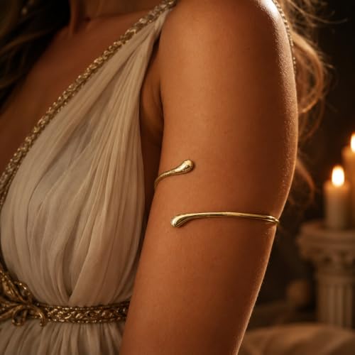Image of Long tiantian Gold Arm Cuff Upper Arm Armband Greek Goddess Costume Jewelry