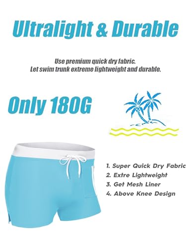 image for COOFANDY Mens Swim Briefs Square Cut Swim Trunk Swimming Short America
