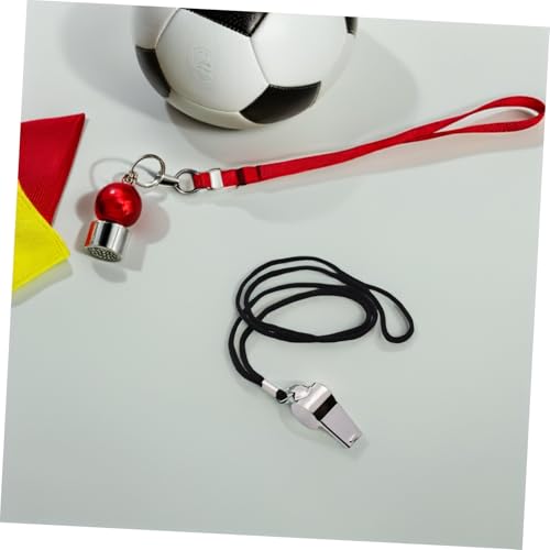 6 silbatos de metal para árbitro con cordón y acero inoxidable miniatura 5