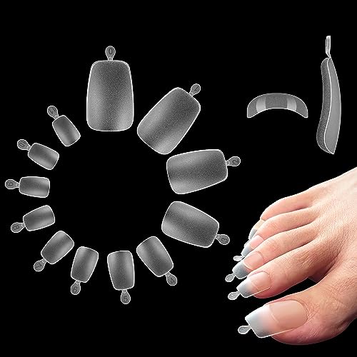 NOVO OVO 504 pcs Long Toe Nail Tips, Curved Full Cover Longtoes Claw
