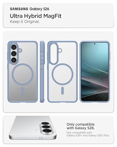 Image of Spigen Ultra Hybrid MagFit | Samsung Galaxy S26 Case [Transparent] [Air Cushion Protection] Galaxy S26 Back Cover | TPU+PC - Light Blue