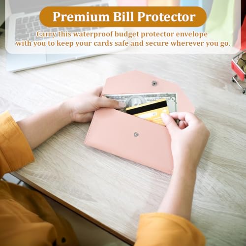 2 Stück Geldtaschen Banktasche PU Leder Geldscheine Aufbewahrung Wiederverwendbare Geldumschlag Geldtasche Damen Herren für Reisen Männer 17.5×9.7 cm