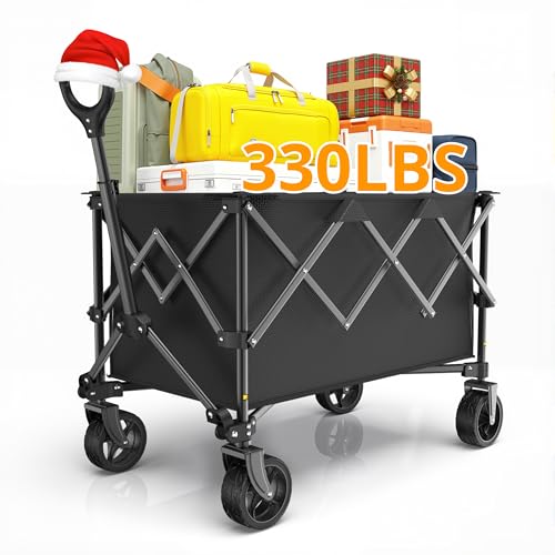 Carrello pieghevole per esterni, resistente, con ruote per tutti i terreni,