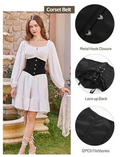 Scarlet Darkness Corset Belt for Women Fishbone Wide Waist Corset Pirate Belt3