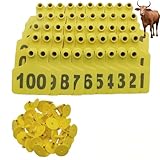 GOIWIZZ Numbered Animal Identification Ear Tags Cattle Ear Tags Cows Ear Tags Plastic Livestock Animal Ear Tag Thickened Plastic Livestock Ear Tags for Cattle Bull Goat Cow Pig Bull Red 101-200