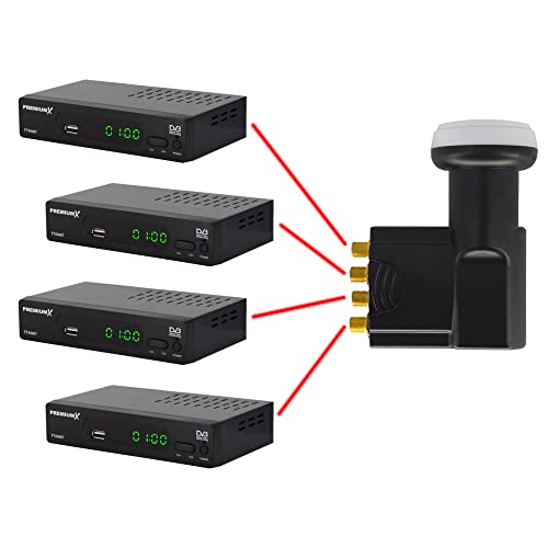 image for PremiumX Deluxe Quad LNB PLL SAT for 4 Participants Digital Satellite 