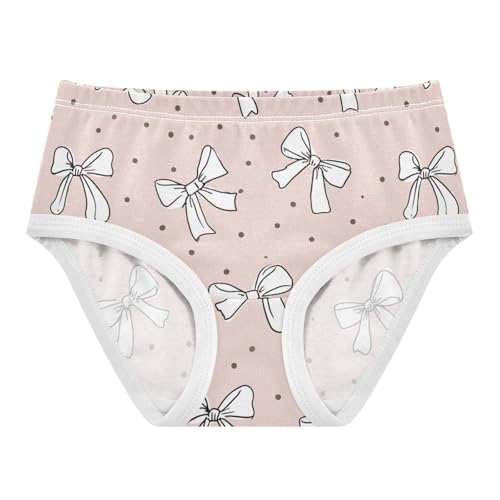 Wusikd Cute Bow Light Pink Girls' Underwear Cotton Girls Briefs Soft Toddler Underwear 2T