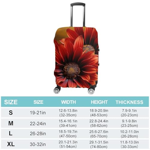 Carry on Luggage Cover Red Sunflower Suitcase Covers for Luggages Tsa Approved Travel Luggage Sleeve Protector Elastic Suitcase Protector Anti-Scratch Washable Fits 19-30 Inch Case -M2
