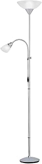 Reality Leuchten Reality R4393-87 Erzwo Piantana, 1xE27 150 W/1xE14 40 W LED, Metallo,...