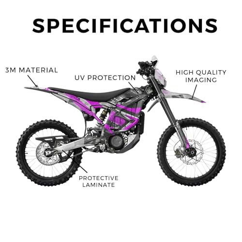 Image of Glossy Glitter Surron Ultra Bee Graphics Kit Wrap - Grunge Star Magenta - Sur-Ron Skin - Premium 3M Vinyl Protective Wrap Decal Cover - Easy to Apply | Crafted in The USA by MightySkins