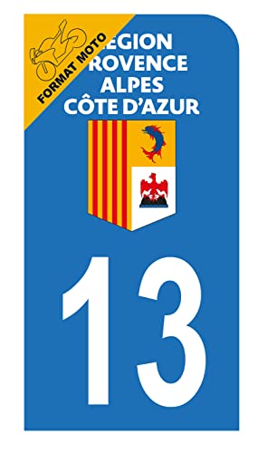 HADEXIA Autocollant Stickers Plaque immatriculation Scooter Moto département 13 Bouches-du-Rhône Logo Région PACA Cover