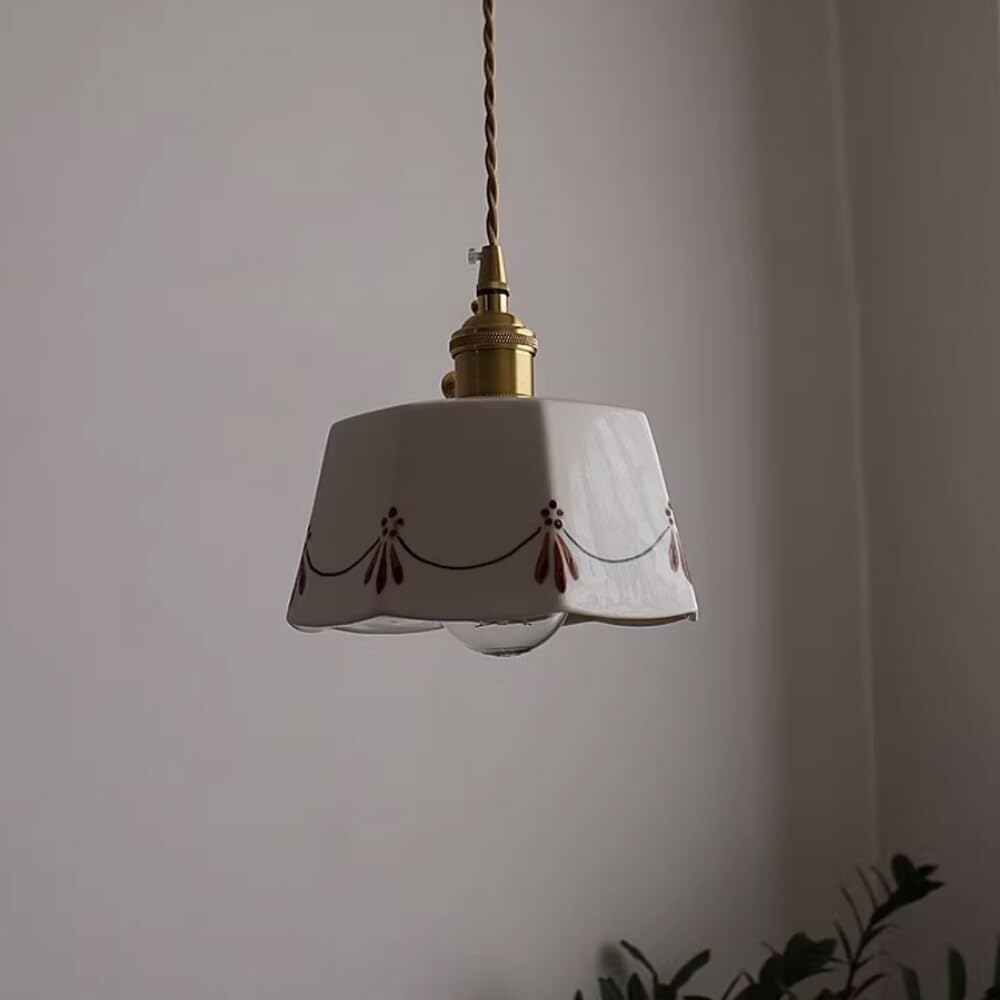 Dario in Ceramica Semplice e Creativo OU, da a Sospensione a Testa Sina con Sorgente Luminosa E27, da a Sospensione da soffitto per Comodino da Camera da Letto, da da soffitto
