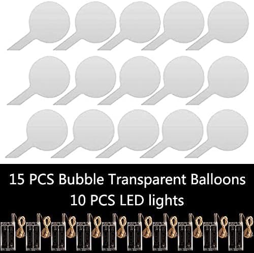 Yongxiang LED Balloons 10 Pack, Blinking Light Up Bobo 20 Inches Clear Helium Balloons, Glow Bubble with String Lights for Valentines Day Christmas Wedding Birthday Party Decoration (Colorful)