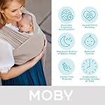 Moby | Elements Wrap | Baby Carrier and Wrap in One for Mothers, Fathers, and Caregivers | Designed for Newborns, Infants, and Toddlers | Holder Can Carry Babies up to 33 lbs | Taupe