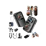 Mini Chest Action Camera with Dual Screen ,1080P Thumb Sports Camera with EIS Stabilization, Wearable POV Chest Camera,Magnetic Mount ,130°Wide for Travel Running Cycling Hiking Adventures (16GB)