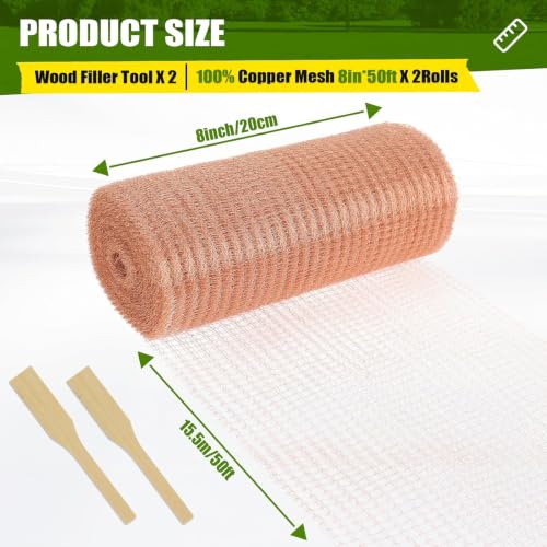 Image of 8 inch x 100FT Copper Mesh Roll Double Layer Pure Copper Wire Mesh