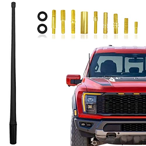 13 Inch Flexible Rubber Antenna Replacement for Wrangler JK/JL, Chevy Silverado & GMC Sierra Denali, Ford 150 (2009-2022) Most Car Models