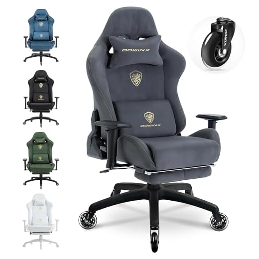 Dowinx Gaming Stuhl, Atmungsaktiver und Ergonomischer Bürostuhl aus Mikrofaser-Velours, Weiches Sitzgefühl wie Pelz, Verstellbarer Schreibtischstuhl mit Fußstütze, Grün