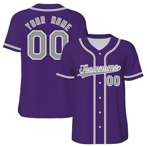 WERWAES Camiseta de béisbol Personalizada, Uniforme Deportivo, Personaliza tu Nombre y Número, Adecuado para Hombres Mujeres Adolescentes