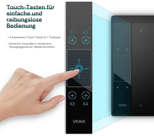 Bild 1 - Drawing Tablet VEIKK A30V2,10x6 Zoll Grafiktablett mit 8192 Druckstufen Stift,Zeichentablett mit 4 Sensortasten und einem Gestenpad,Das fur Zeichnung/Design/Online-Bildung/Bearbeitung