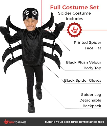 Disfraz Morph Araña Negra para Niños miniatura 2