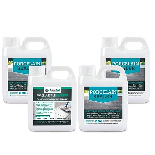 Smartseal Porcelain Patio Cleaner & Sealer Bundle - Ultimate Solution Ideal For Patios, Paths, Driveways, And Indoor Tiles (1 Litre Cleaner & 3 Litres Sealer)