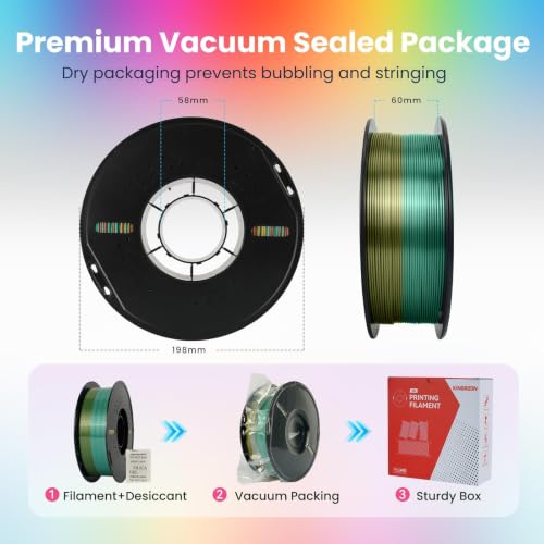 Image of Kingroon 4KG Silk PLA Filament Bundle Rainbow PLA 1.75MM 3D Printing Filament Color Changing Filament Dimensional Accuracy ±0.02mm,Fit Most 3D Printer