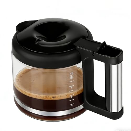 WSEYU 10-Cup Glass Carafe Replacement Compatible with De'Longhi COM532M COM530M All-in-One Combination Coffee Makers, Replacement Coffee Pot for DeLonghi Espresso Machine BCO330T BCO430 BCO320T KF863