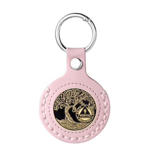MUDOR AA Coin Holder Keychain fits Coin Size 34mm Hand-Stitched Sobriety Coin Holder for AA Chips Recovery Coins Tokens and Medallion