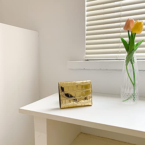 2023 fashion wallet European and American style card bag female cross-border trend multicolor bright versatile tide (Gold)3