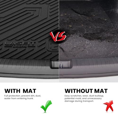 Image of LASFIT Cargo Mat for Audi Q5 /SQ5 2018-2025 | Not for PHEV, Not for 2025 Q5 new body(Gen 3), Custom Fit TPE All Weather Trunk Mat, Secure-Fit, Waterproof, Easy to Wash