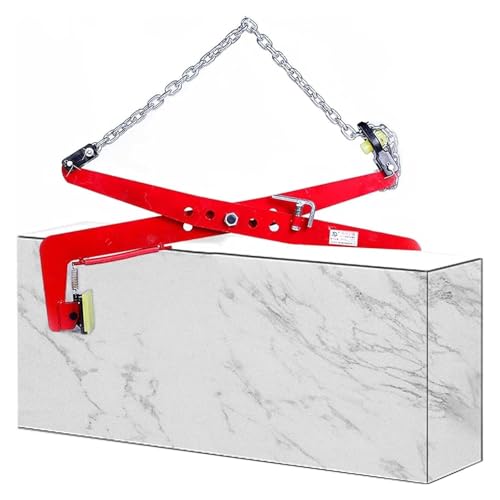 MZZKFC Heavy Duty Adjustable Stone Lifting Clamps, Chain Link Type Plate Vertical Clamp, Alloy Steel Scissor Lifter Tool for Lifting/Handling/Transporting(11.8-20.1 in)