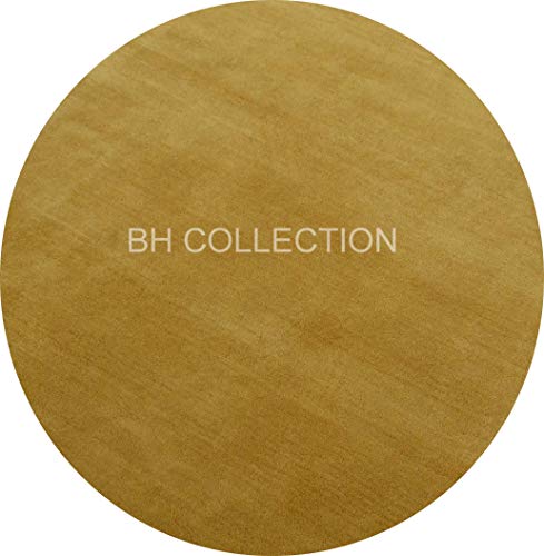 Image of Classical Look Plain Handmade Round Carpet with Super Soft & Pure Woolen Carpet for Your BEDROOMS & Living Room with 1 INCH Pile Height 4 X 4 FEET (120x120 cm)