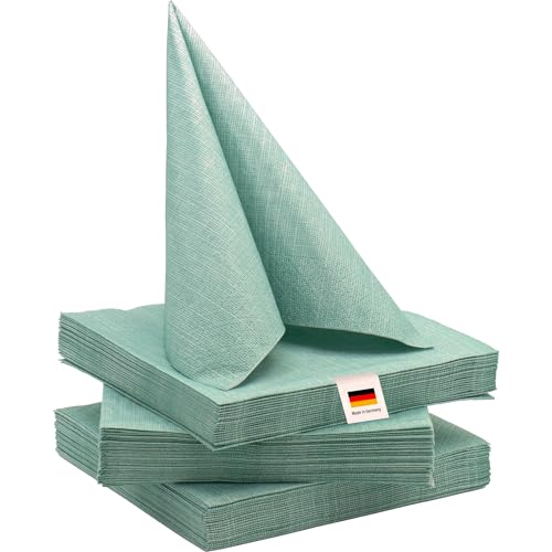 Serviettes vert eucalyptus pour décoration de table de mariage et baptême x60