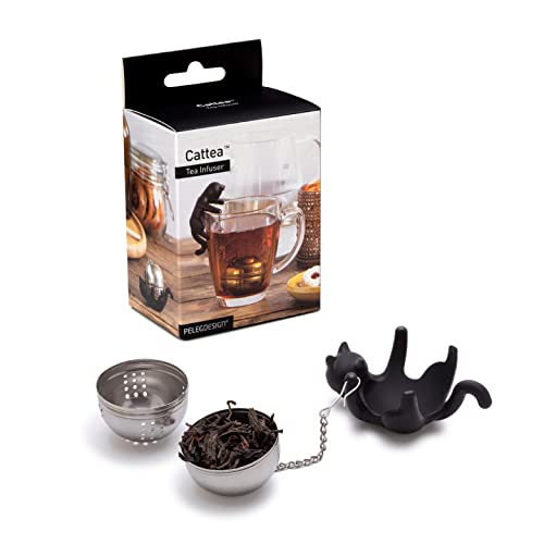 PELEG DESIGN - Cattea Tee Ei Teesieb Kätzchen | Tee Ei für losen Tee | Cat Tea Infuser lustig | Teesieb für Tasse | Gewürzsieb Silikon | Teekugel-Tier-Figur | Geschenk zu Geburtstag, Weihnachten Cover