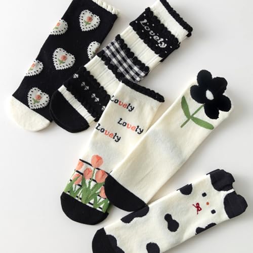 Girls Socks Cute Cartoon Mid Calf Crew Socks for Girl 2-12 Years2