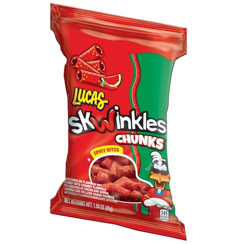 Lucas Skwinkles Candy Chunk Watermelon Flavored with Tamarind Filling 1.60oz, 6 pieces Pack – Watermelon & Tamarind perfect for Summer treats - image 4