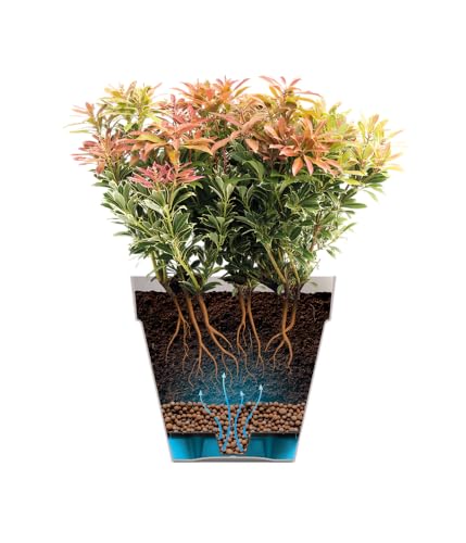 Pot de fleurs extérieur Elho rond haut jaune ocre pour terrasse - 6