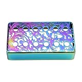 OVSAL Brass Electric Guitar Pickup Covers 52mm Pole Spcing 6 String Guitar Bridge Pickup Covers Humbucker Compatible with Les Paul Lp Electric Guitar Replacement Parts (Rainbow-colored)
