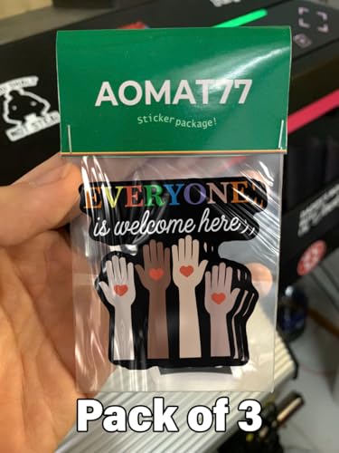 Image of (Pack of 3) Everyone is Welcome Here Idaho Teacher Vinyl Waterproof Sticker Suitable for Laptop Window Car Phone Case 3 Inches