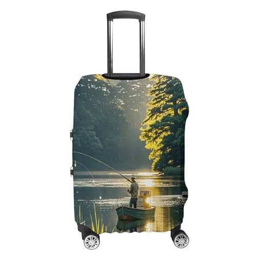 Travel Luggage Cover Elastic Suitcase Protector Anti-Scratch Washable Fishing Lake Fishermens Luggage Sleeve Tsa Approved Carry on Covers Baggage Cover Fits 18-32 Inch Luggages4